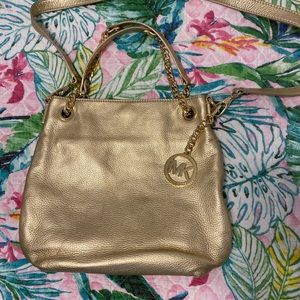 Michael Kors Gold Leather Purse